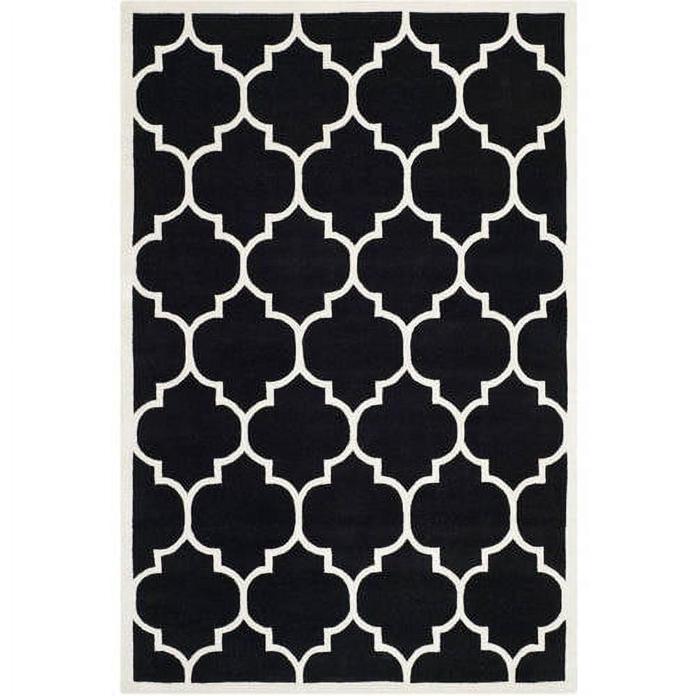 SAFAVIEH Chatham Gavin Geometric Wool Area Rug, Black/Ivory, 3' x 5'