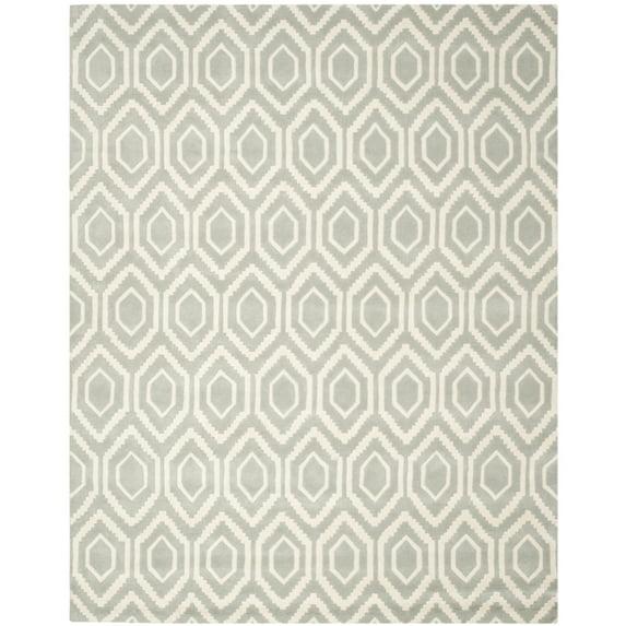SAFAVIEH Chatham Graham Geometric Wool Area Rug, Grey/Ivory, 5' x 5' Square