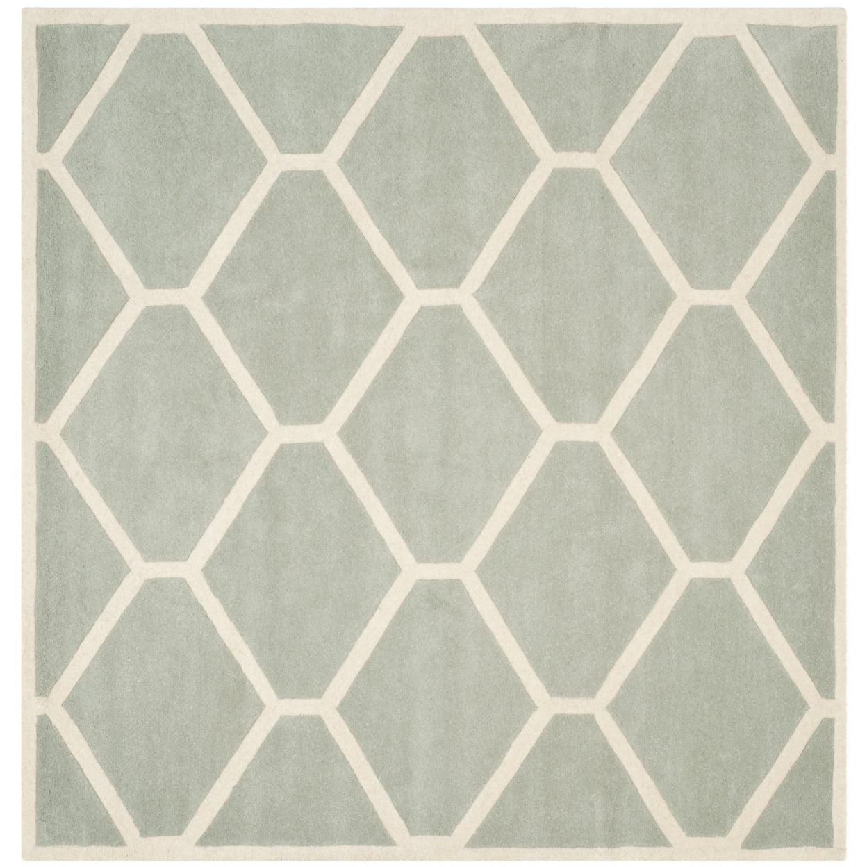 Chatham Square Hand-Tufted Gray Wool 7' x 7' Area Rug