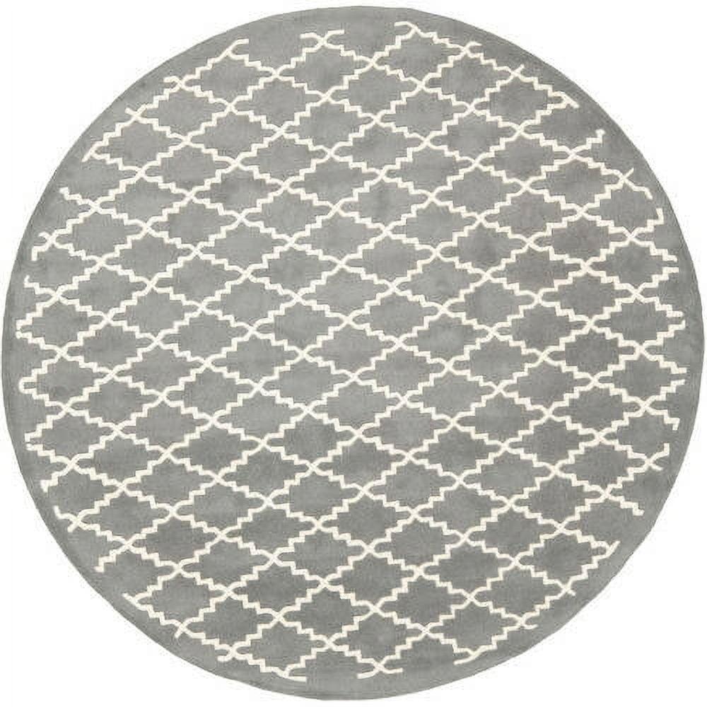 SAFAVIEH Chatham Howard Geometric Wool Area Rug, Dark Grey/Ivory, 6' x 9'