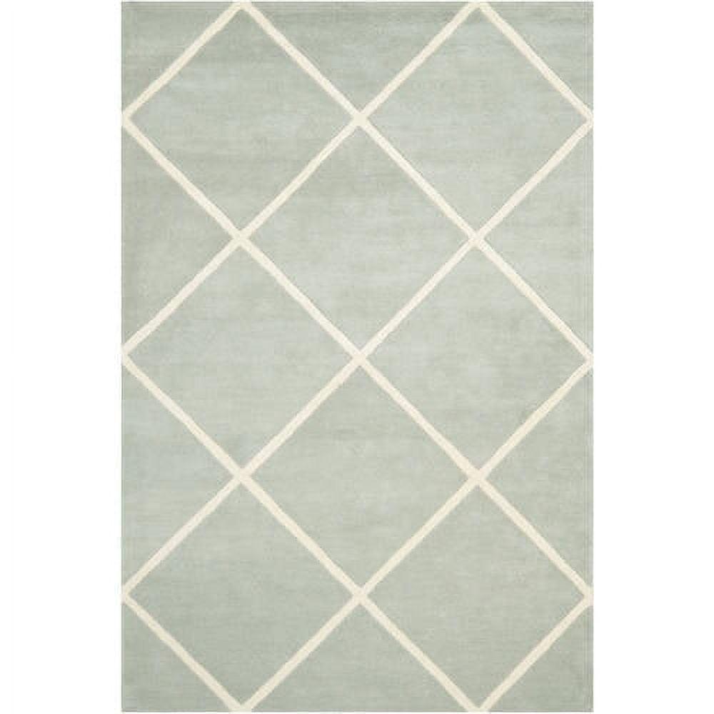 Off-White Hand-Tufted Wool Rectangular 6' x 9' Rug