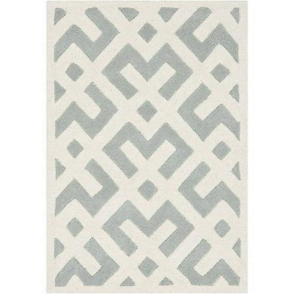 SAFAVIEH Chatham Jackson Geometric Wool Area Rug, Grey/Ivory, 4' x 6'