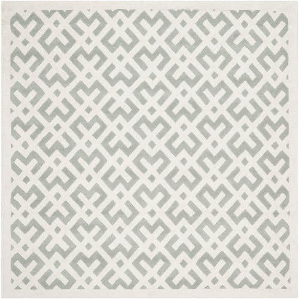 SAFAVIEH Chatham Jackson Geometric Wool Area Rug, Grey/Ivory, 7' x 7' Square