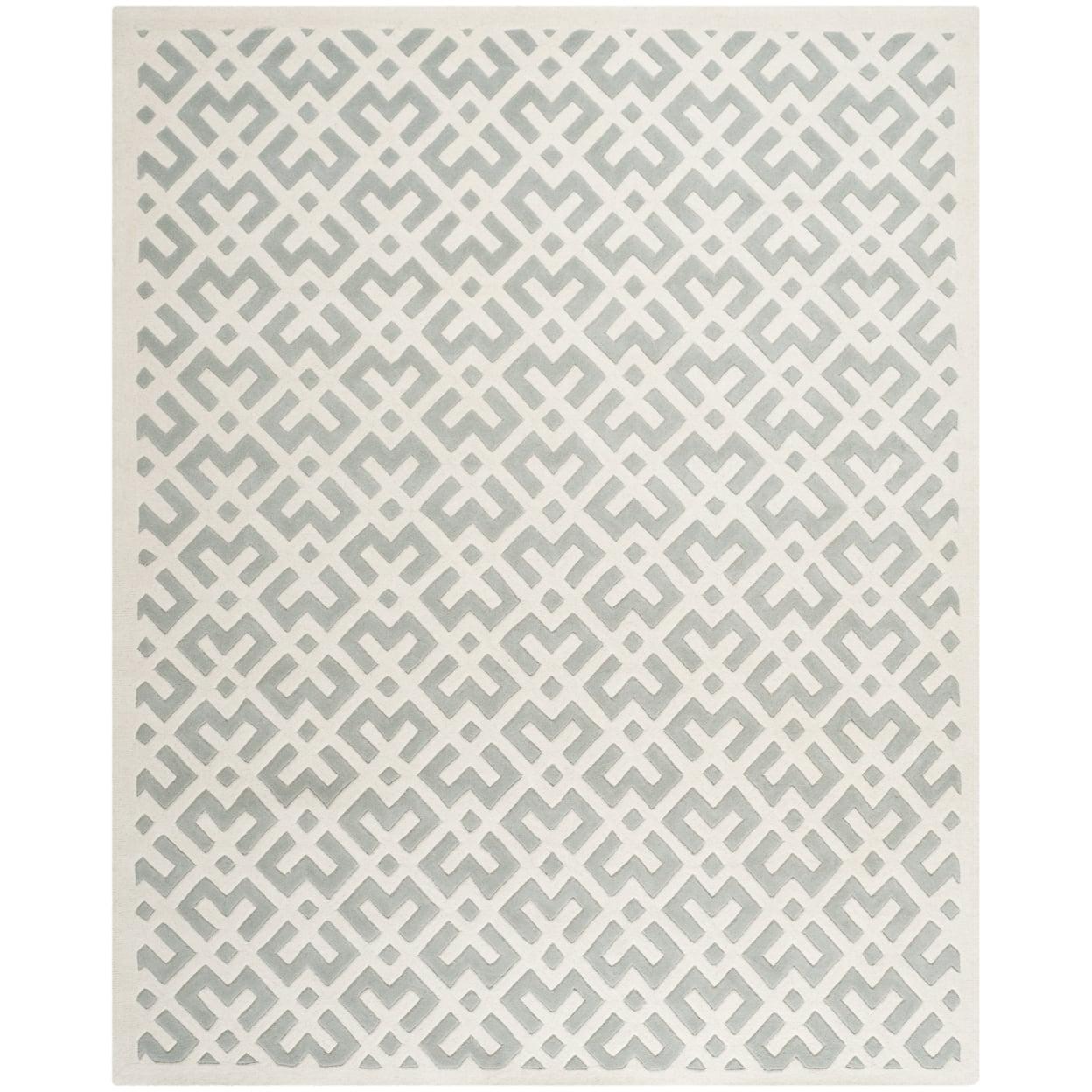 SAFAVIEH Chatham Jackson Geometric Wool Area Rug, Grey/Ivory, 8' x 10'