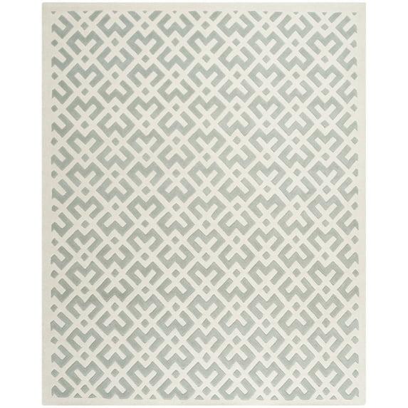 SAFAVIEH Chatham Jackson Geometric Wool Area Rug, Grey/Ivory, 8' x 10'
