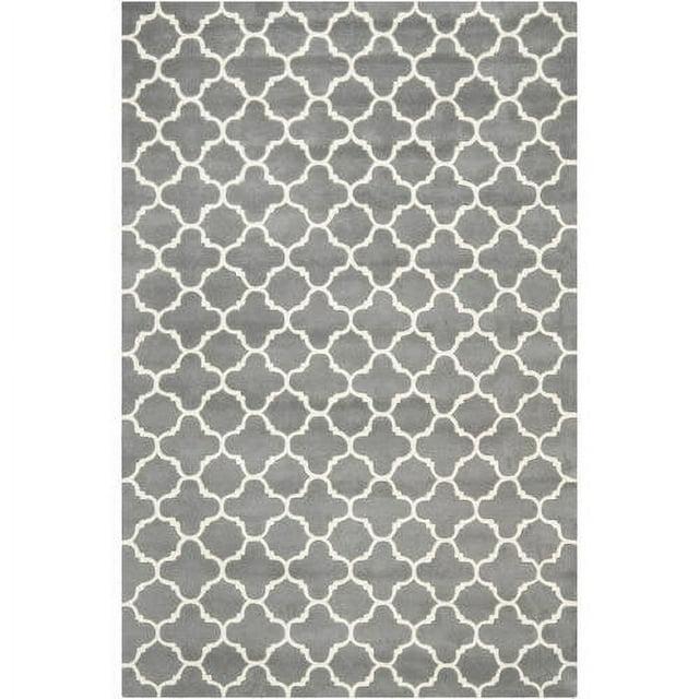 SAFAVIEH Chatham Jacob Geometric Wool Area Rug, Dark Grey/Ivory, 3' x 5'