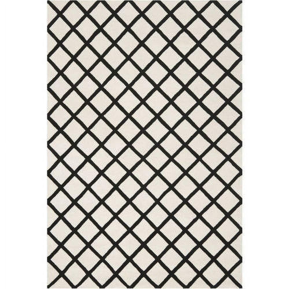 SAFAVIEH Chatham Jahn Geometric Diamonds Wool Area Rug, Ivory/Black, 4' x 6'