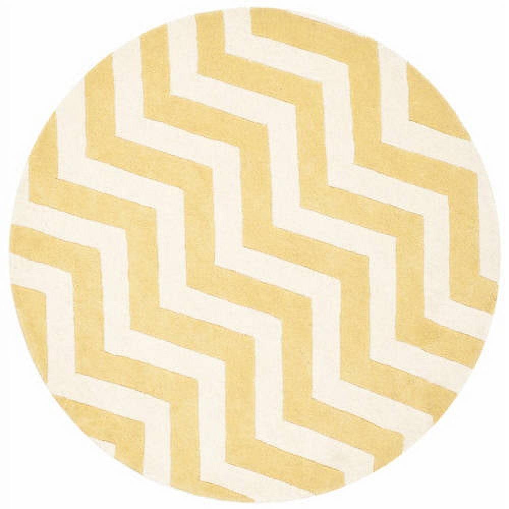 Chatham CHT715 Tufted Indoor Area Rug - Light Gold/Ivory - 5'x5' - Safavieh