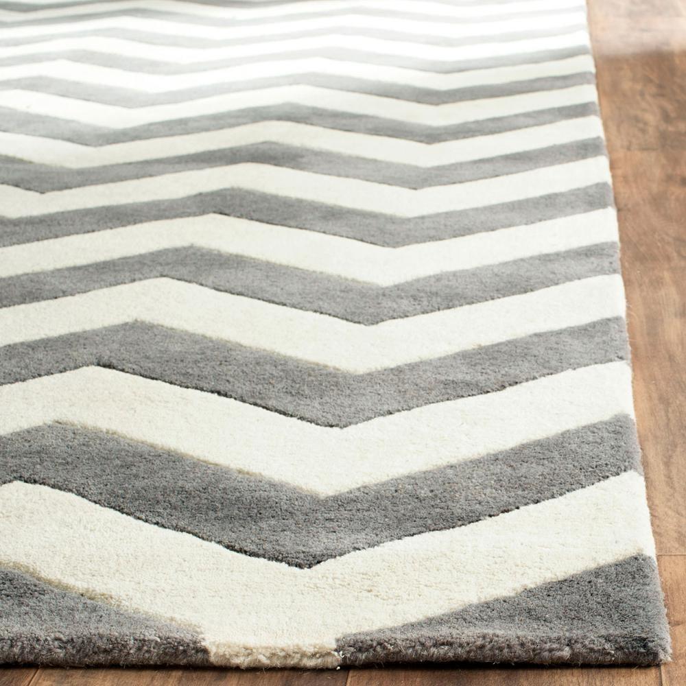 Chatham CHT715 Tufted Indoor Area Rug - Dark Grey/Ivory - 10'x14' - Safavieh