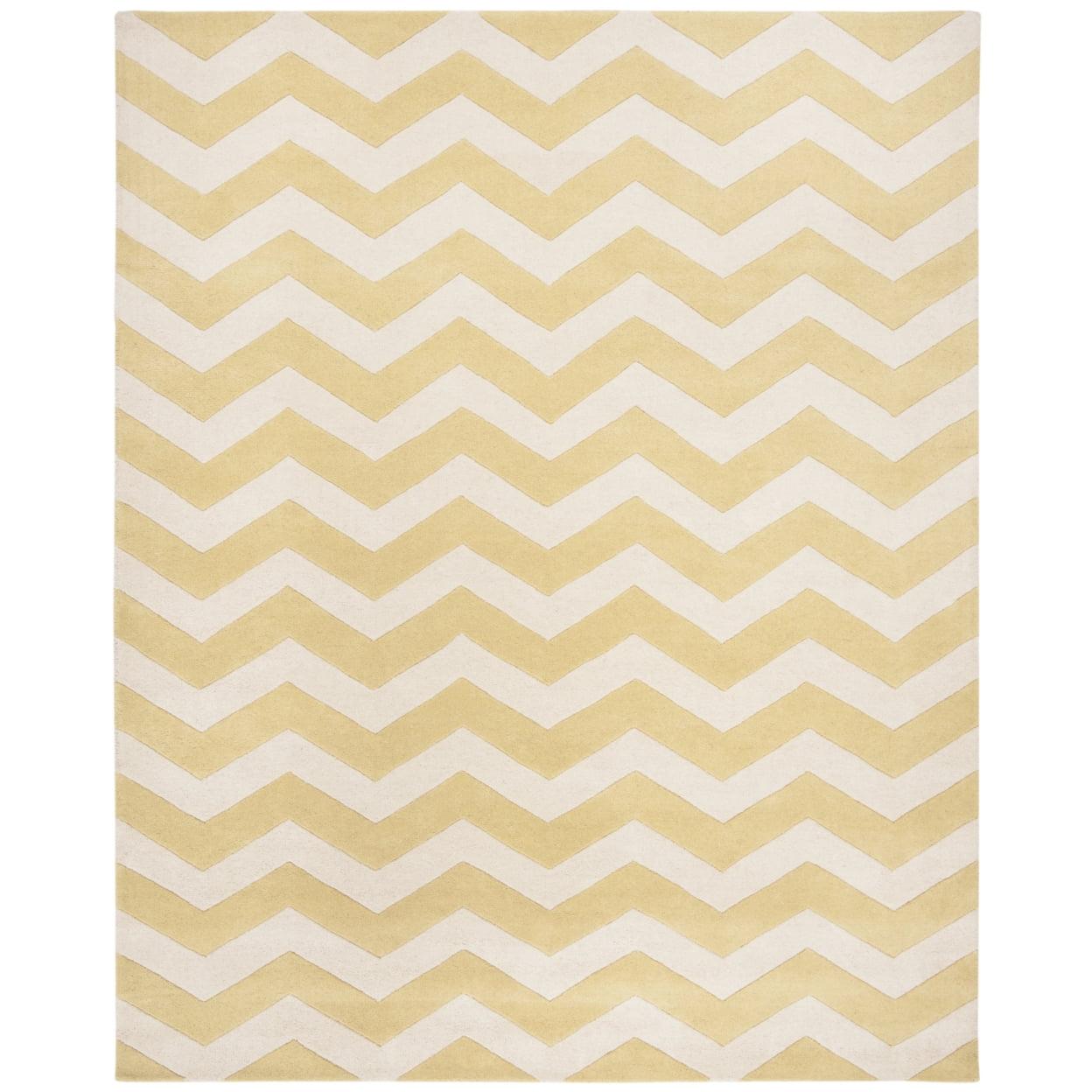 Chatham CHT715 Tufted Indoor Area Rug - Light Gold/Ivory - 7'x7' - Safavieh