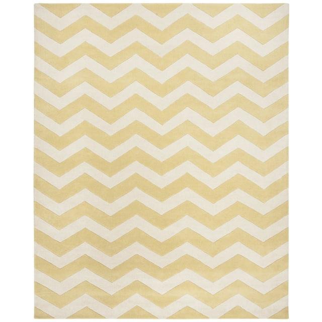 Chatham CHT715 Tufted Indoor Area Rug - Light Gold/Ivory - 7'x7' - Safavieh