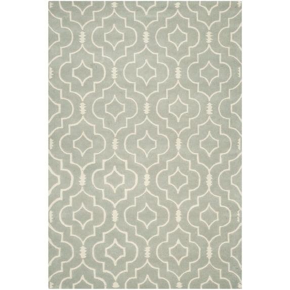 SAFAVIEH Chatham Xanthia Geometric Wool Area Rug, Grey/Ivory, 4' x 6'