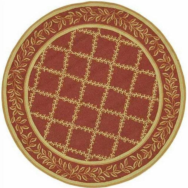 SAFAVIEH Chelsea Alecia Geometric Borders Wool Area Rug, Rust/Gold, 2'6" x 4'