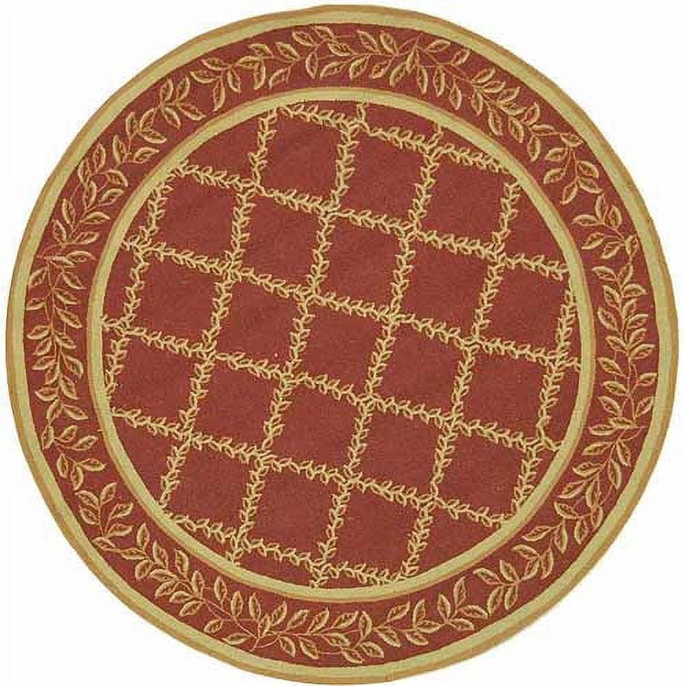 SAFAVIEH Chelsea Alecia Geometric Borders Wool Area Rug, Rust/Gold, 3'9" x 5'9"
