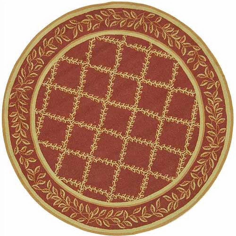 Handmade Rust and Gold Wool Round Tufted Area Rug, 4'