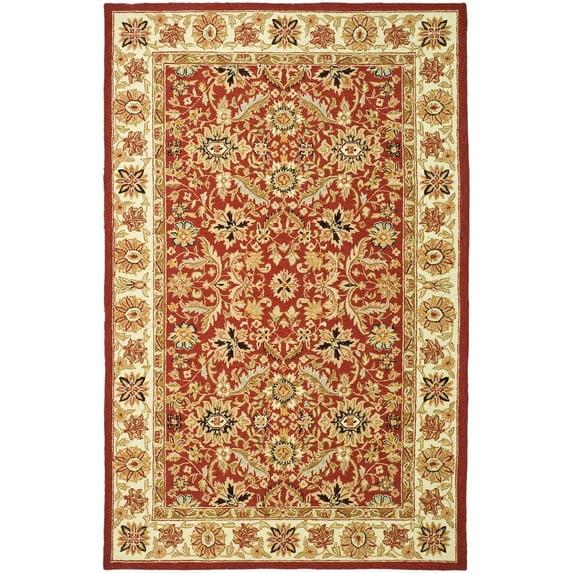 Chelsea HK157 Hand Hooked Area Rug - Red/Ivory - 5'3"x8'3" - Safavieh.
