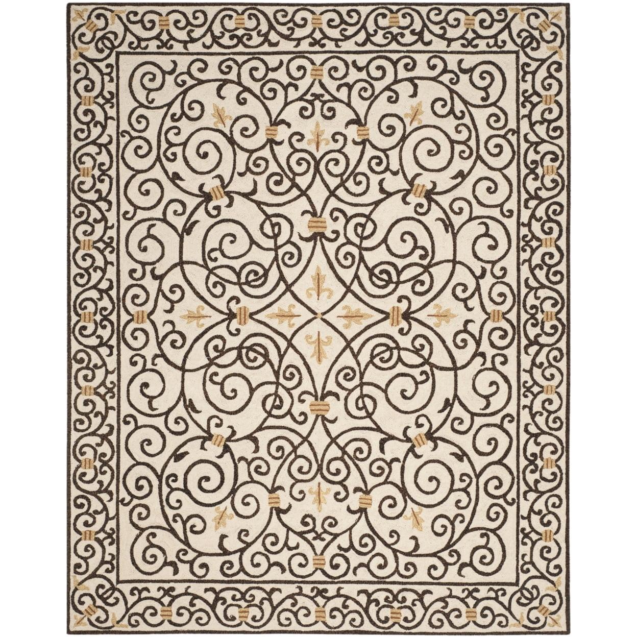 Chelsea HK11 Handmade Area Rug - 3'9"x5'9" - Ivory/Dark Brown - Safavieh