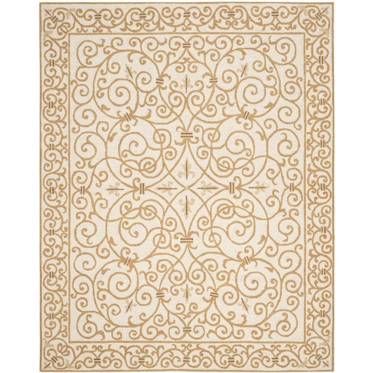 Chelsea HK11 Handmade Area Rug - 3' Round - Ivory/Gold - Safavieh
