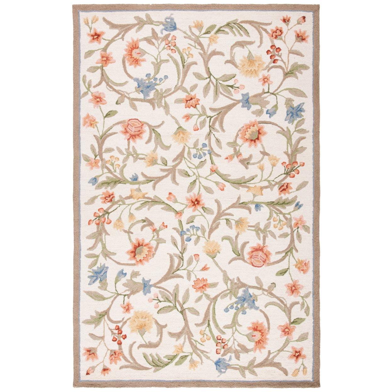 SAFAVIEH Chelsea Baxter Bordered Wool Area Rug, Ivory, 10' x 14'