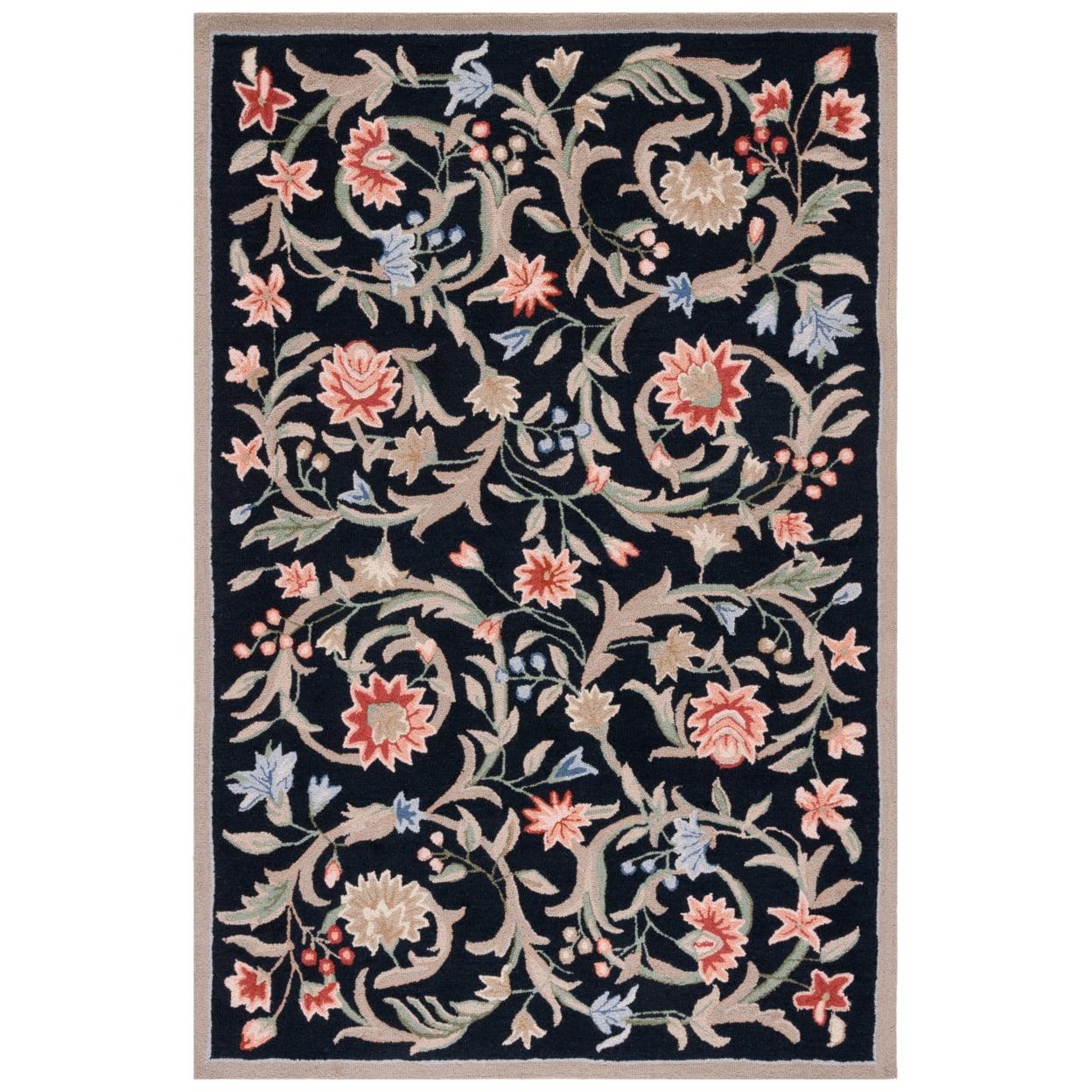 Chelsea HK248B Power Loomed Area Rug - Black - 5'3"x8'3" - Safavieh.