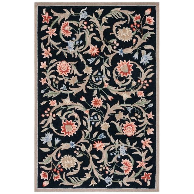 Chelsea HK248B Power Loomed Area Rug - Black - 5'3"x8'3" - Safavieh.