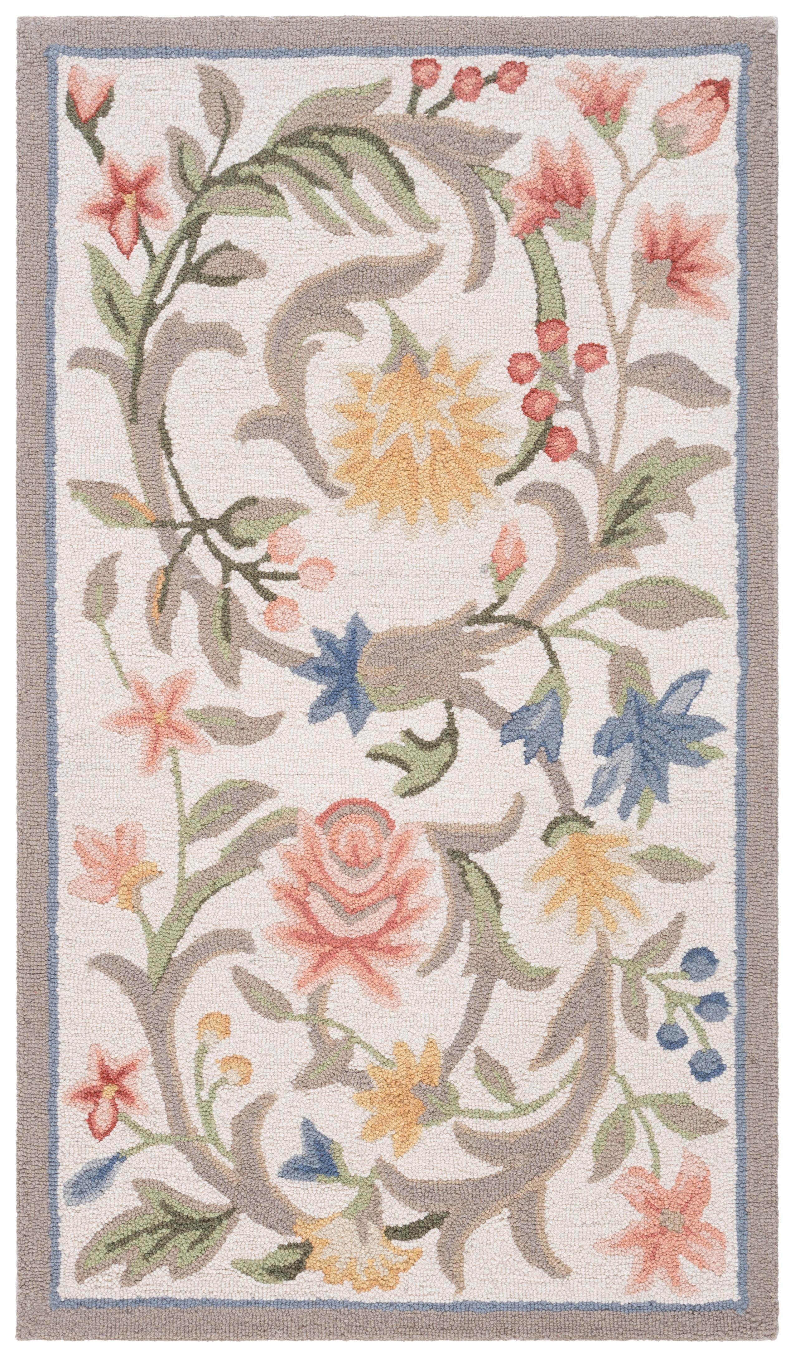 Safavieh Hand Hooked Wool Floral Rug | Wayfair