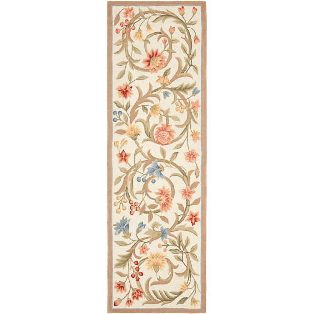 SAFAVIEH Chelsea Baxter Floral Wool Runner Rug, Ivory, 2'6" x 8'