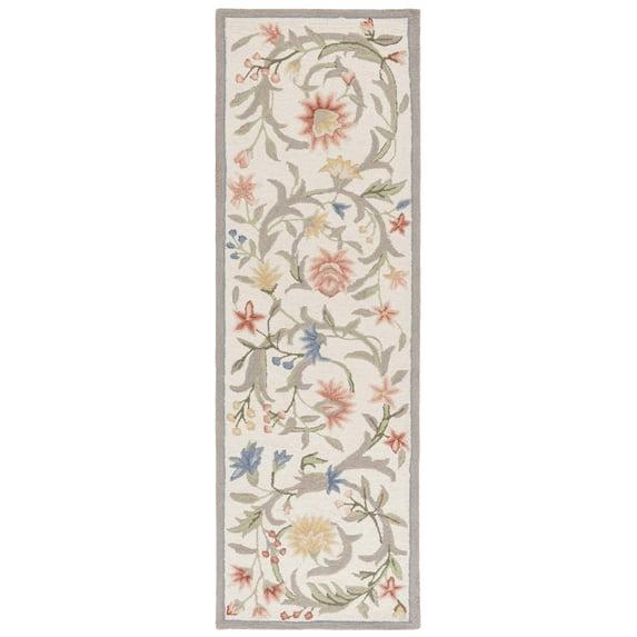 SAFAVIEH Chelsea Baxter Bordered Wool Runner Rug, Ivory, 2'6" x 8'