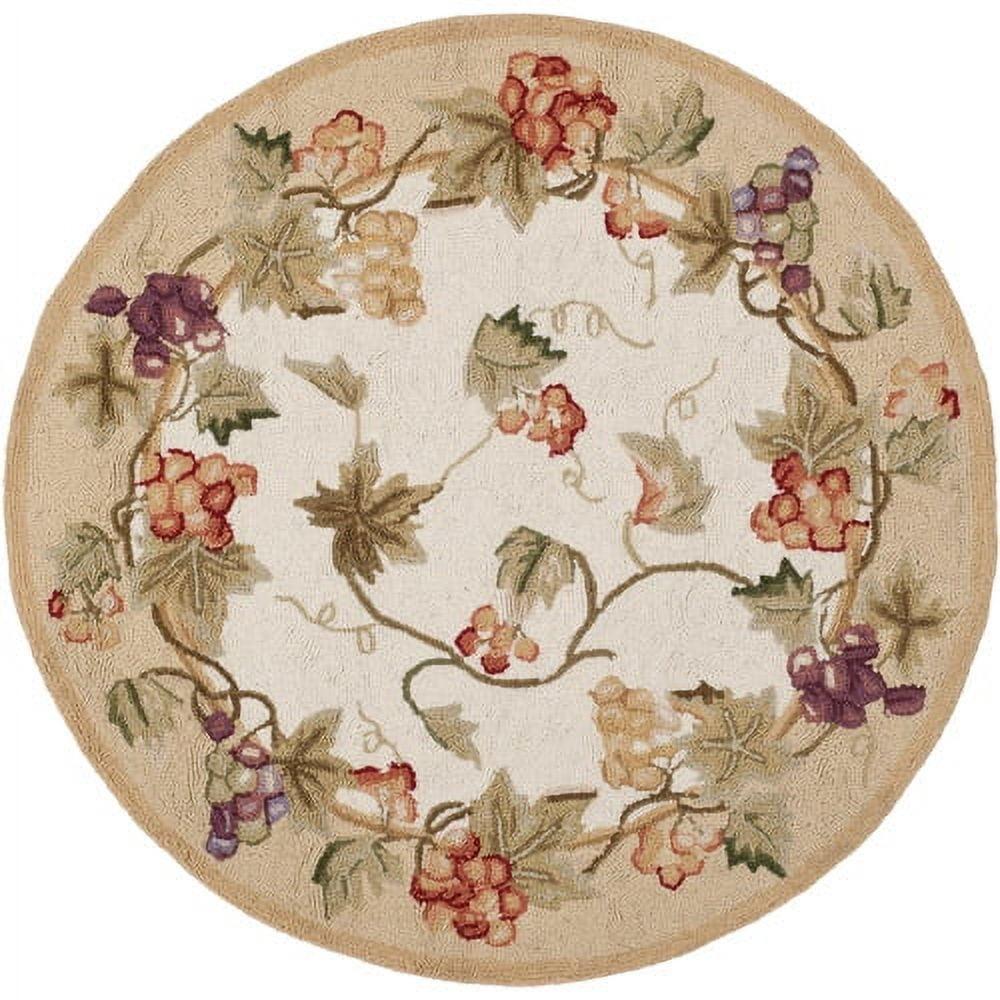 Chelsea HK116 Handmade Area Rug - 8' Round - Ivory - Safavieh