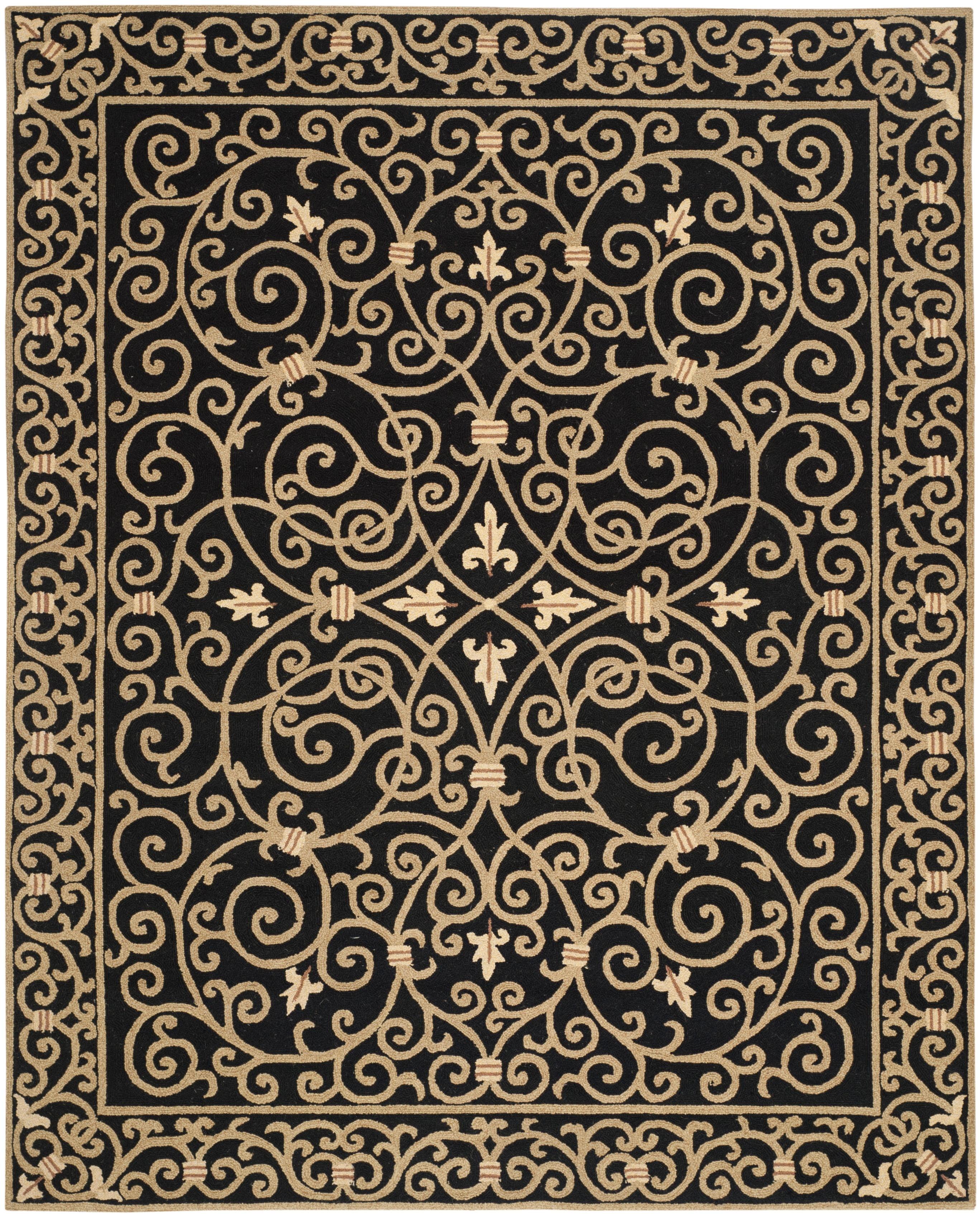 SAFAVIEH Chelsea Aragon Oriental Wool Area Rug, Black, 10' x 14'