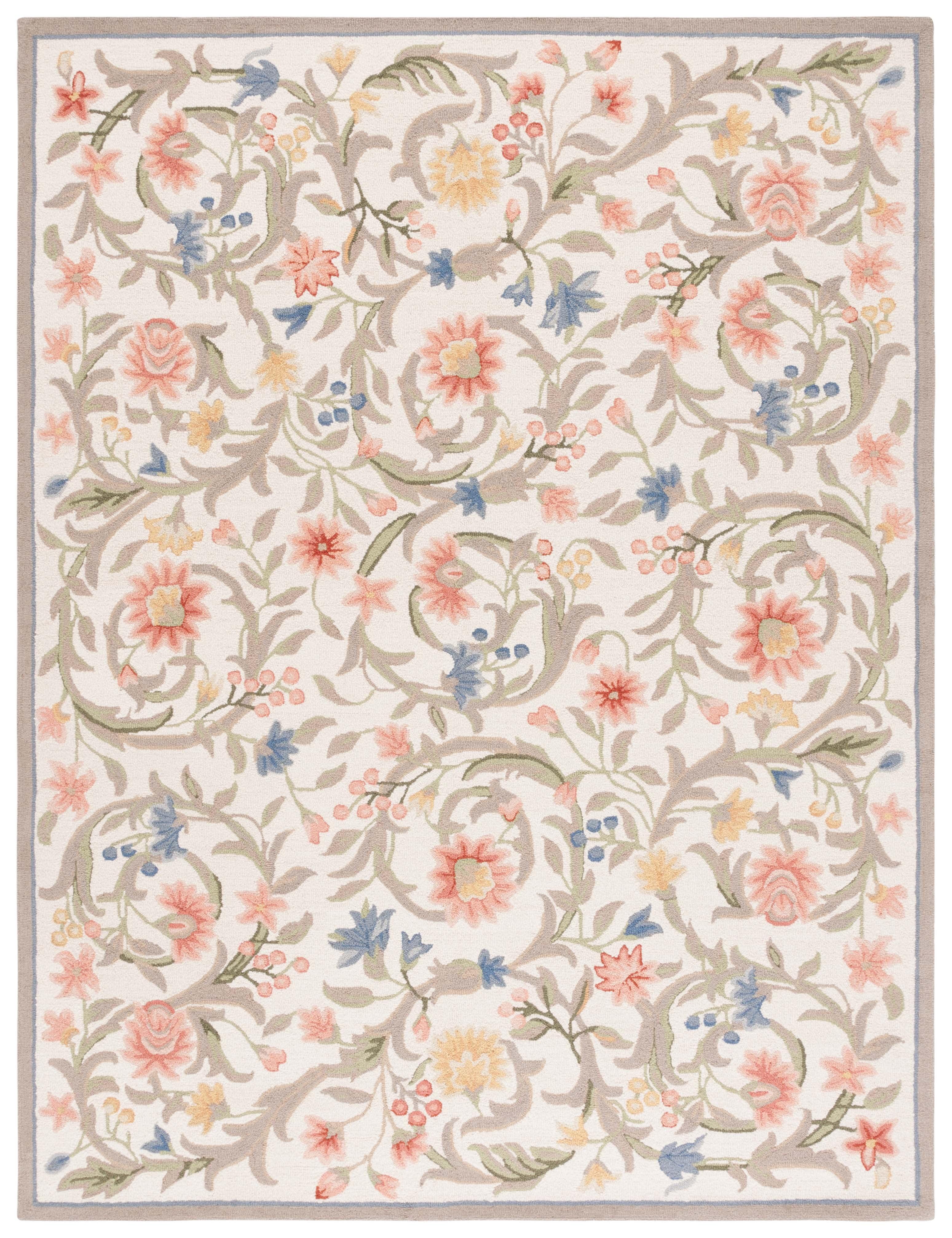 SAFAVIEH Chelsea Baxter Bordered Wool Area Rug, Ivory, 10' x 14'