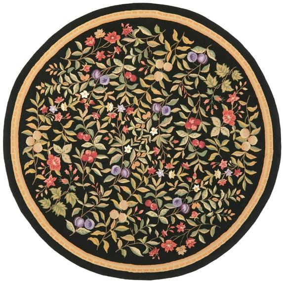 Chelsea HK210 Hand Hooked Area Rug - Black - 8' round - Safavieh.