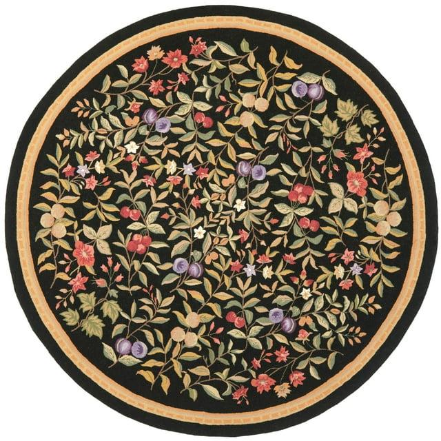 Chelsea HK210 Hand Hooked Area Rug - Black - 8' round - Safavieh.