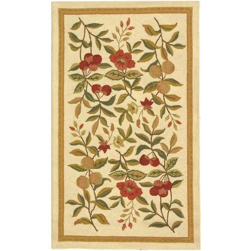 Ivory Floral Hand-Tufted Wool Area Rug 2'9" x 4'9"