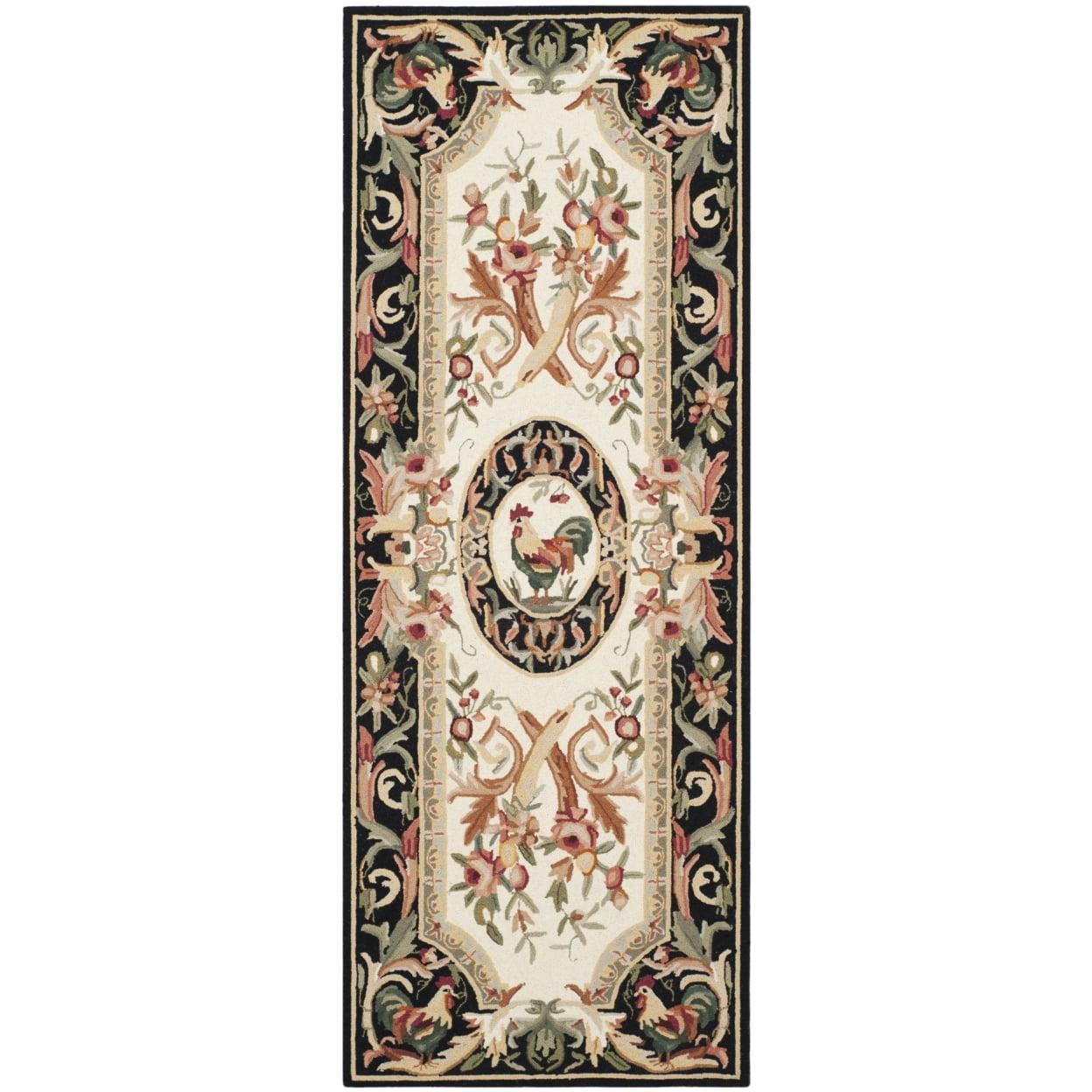 Chelsea HK48 Hand Hooked Accent Rug - Ivory/Black - 1'8"x2'6" - Safavieh.
