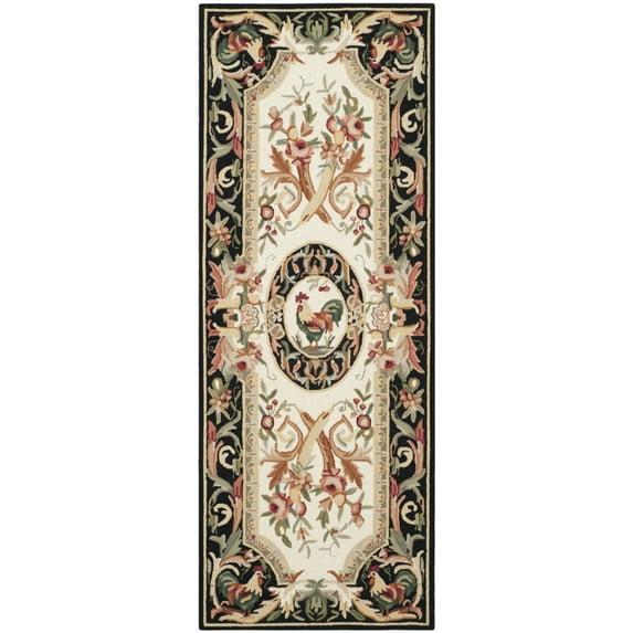 Chelsea HK48 Hand Hooked Accent Rug - Ivory/Black - 2'9"x4'9" - Safavieh.