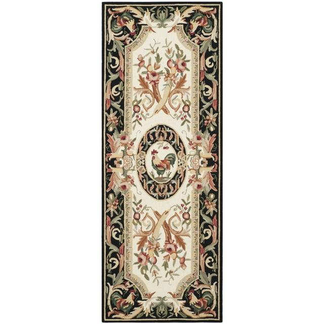 Chelsea HK48 Hand Hooked Area Rug - Ivory/Black - 3'9"x5'9" - Safavieh.