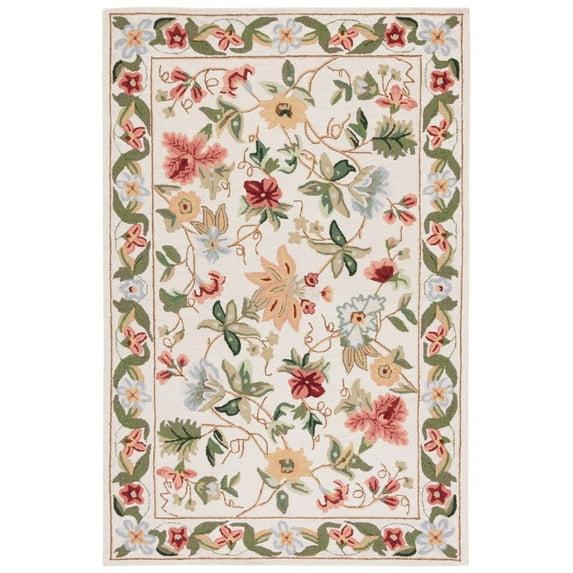 SAFAVIEH Alfombra de Lana Floral Endika Chelsea Negra, 8' x 8' Redonda