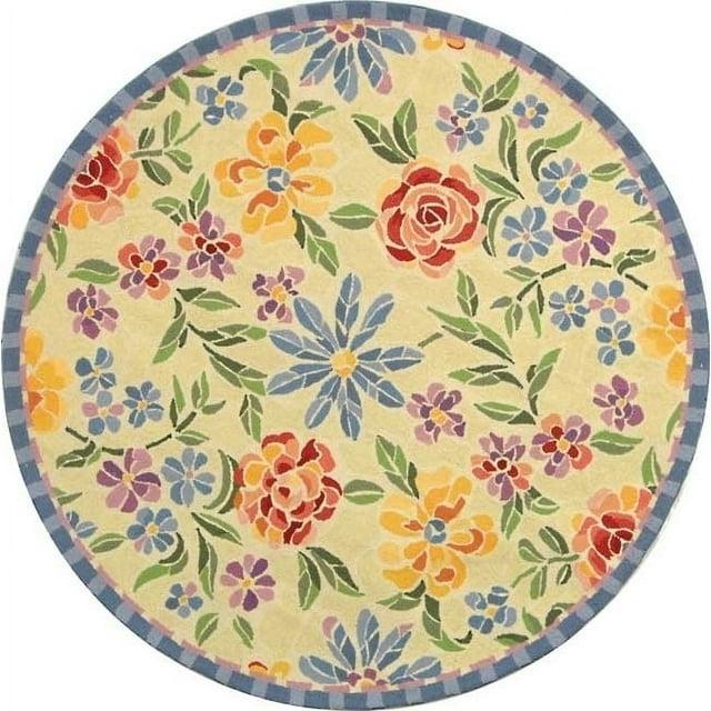 SAFAVIEH Chelsea Endika Floral Wool Area Rug, Ivory, 8' x 8' Round