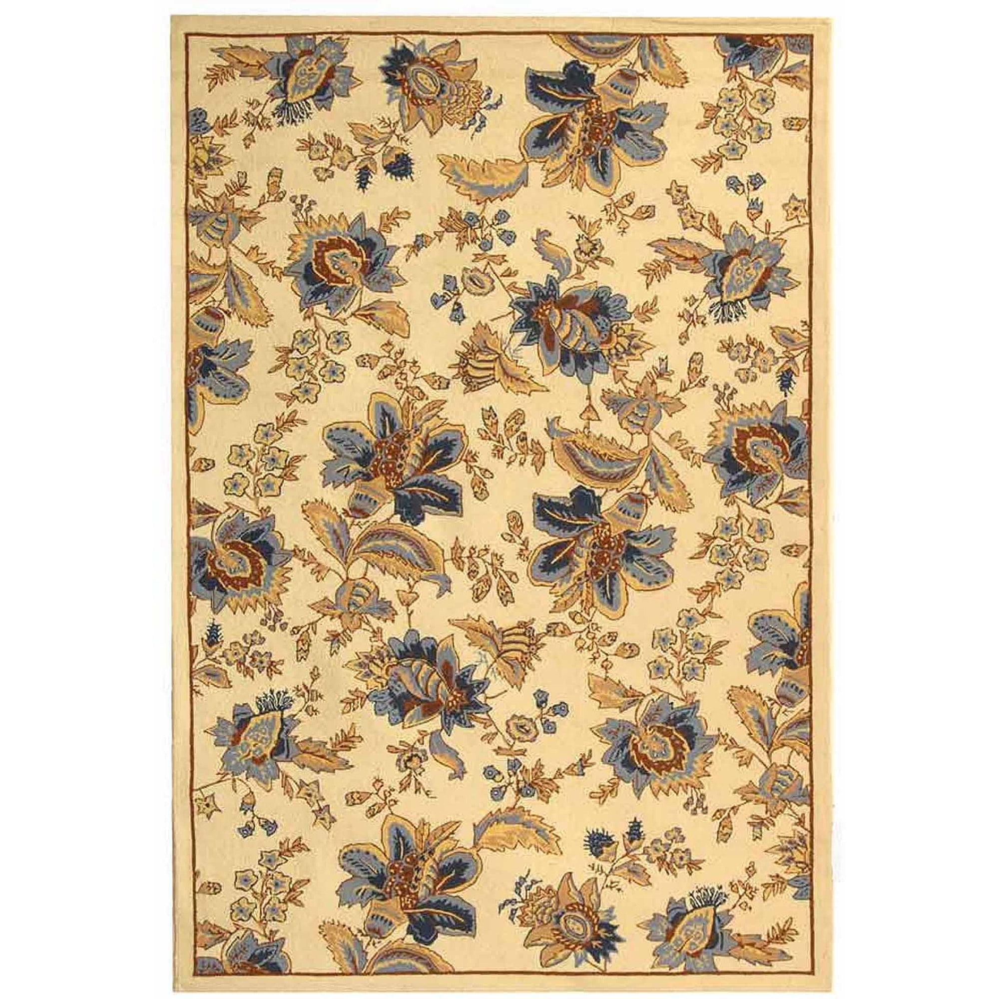 SAFAVIEH Chelsea Garrick Floral Wool Area Rug, Ivory, 8'9" x 11'9"