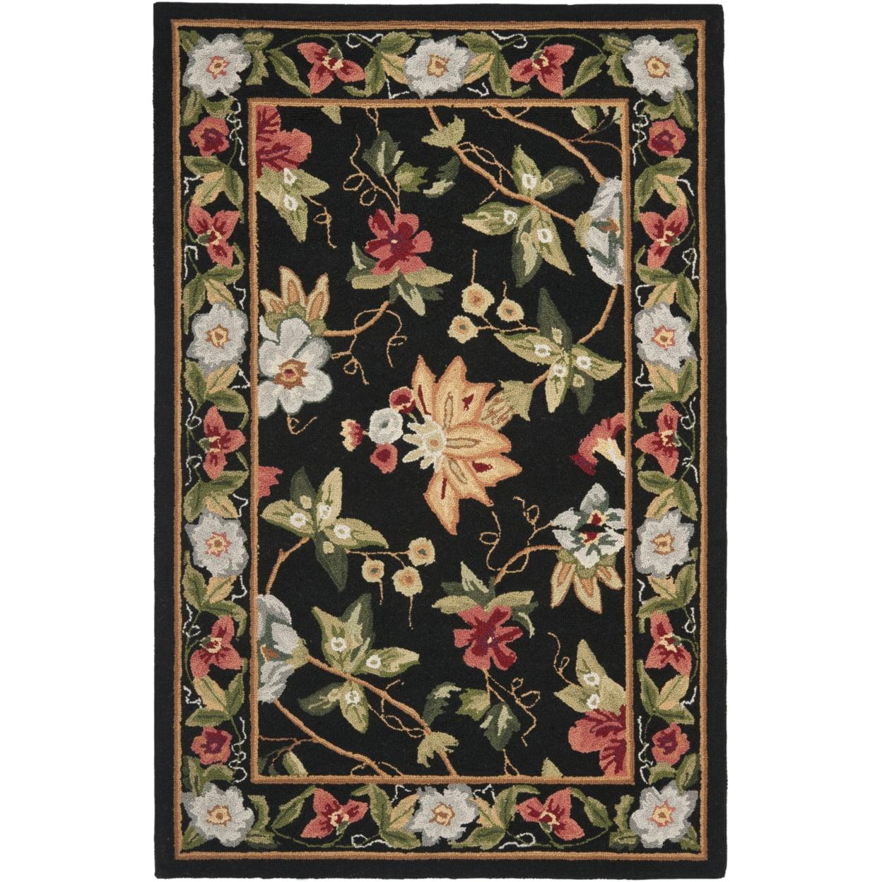 Chelsea HK311 Hand Hooked Accent Rug - Black - 2'6"x4' - Safavieh.