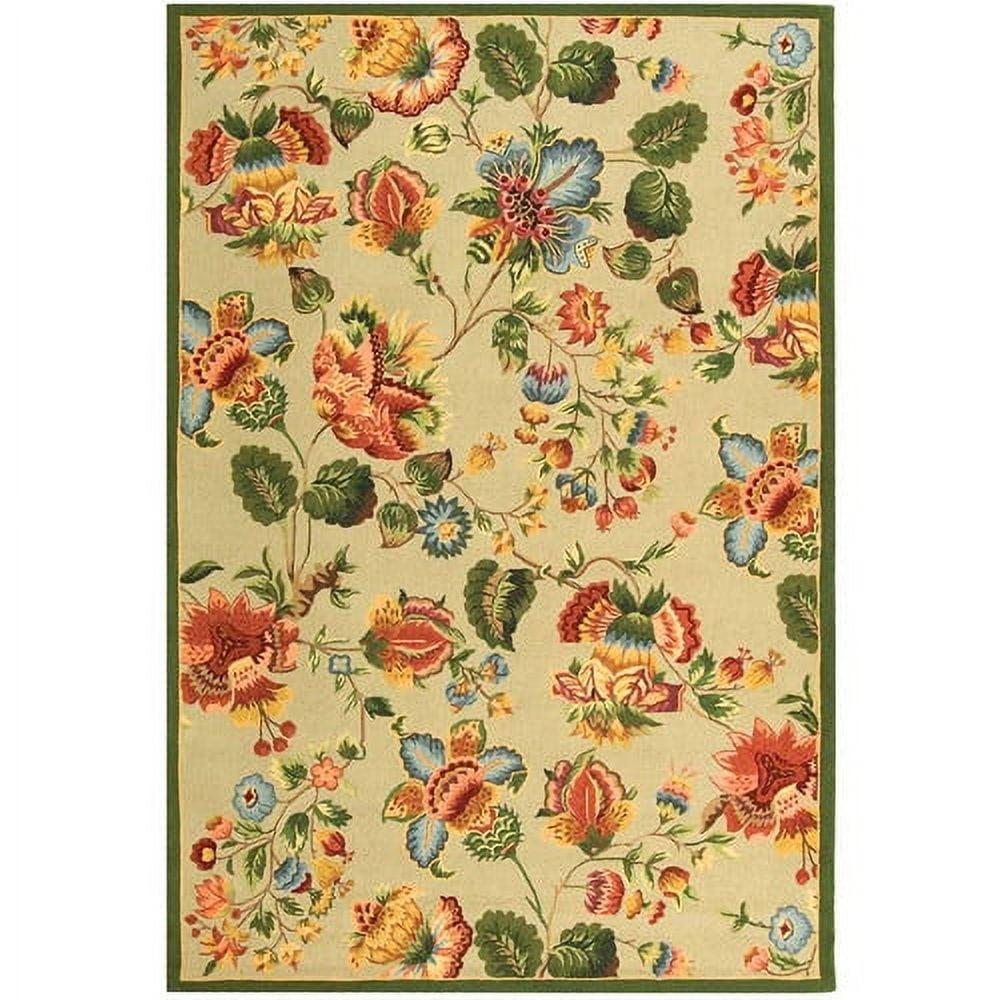 Sage Floral Tufted Handmade Wool Rectangular Accent Rug - 20"x4"