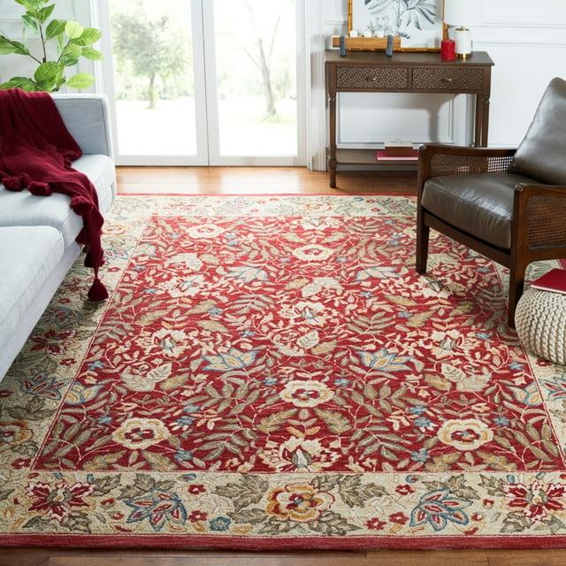 Chelsea HK140 Hand Hooked Area Rug - Red/Ivory - 8'x8' - Safavieh.