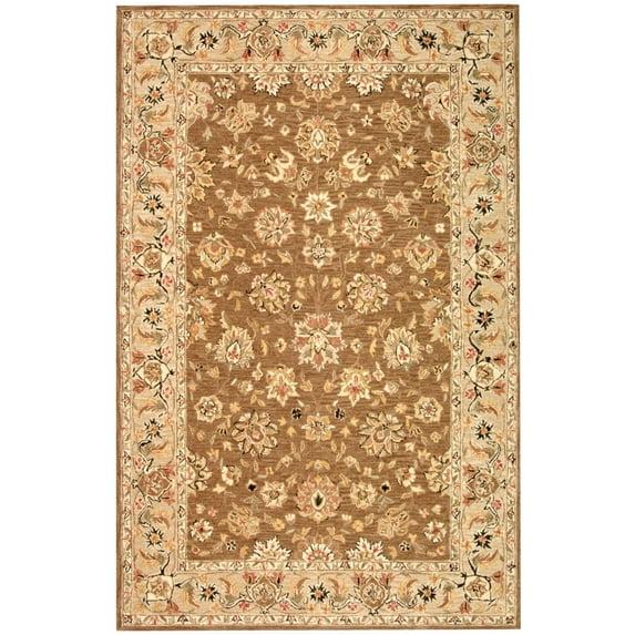 SAFAVIEH Chelsea Alfombra Kaeden de Lana Floral, Marrón/marfil, 3'9" x 5'9"