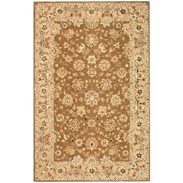 SAFAVIEH Chelsea Kaeden Floral Wool Area Rug, Brown/Ivory, 3'9" x 5'9"