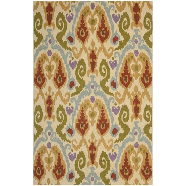 SAFAVIEH Chelsea Landen Southwestern Wool Area Rug, Ivory/Multi, 7'9" x 9'9"