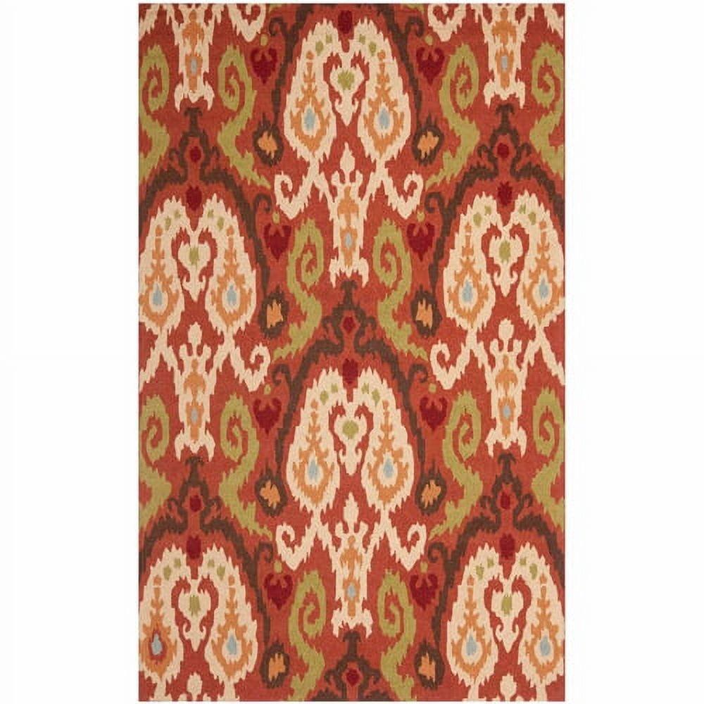 SAFAVIEH Chelsea Landen Southwestern Wool Area Rug, Rust/Multi, 5'3" x 8'3"