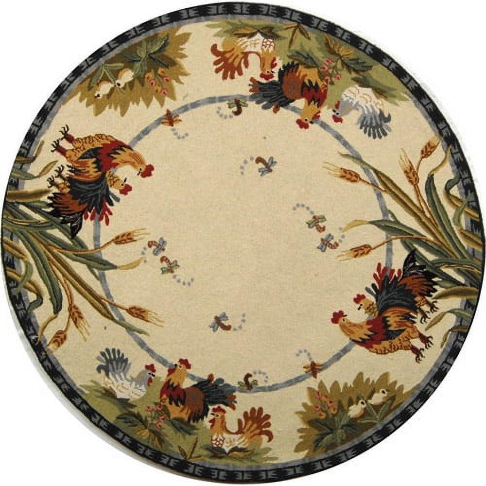 SAFAVIEH Chelsea Lanford Rooster Wool Area Rug, Ivory, 7'9" x 9'9"