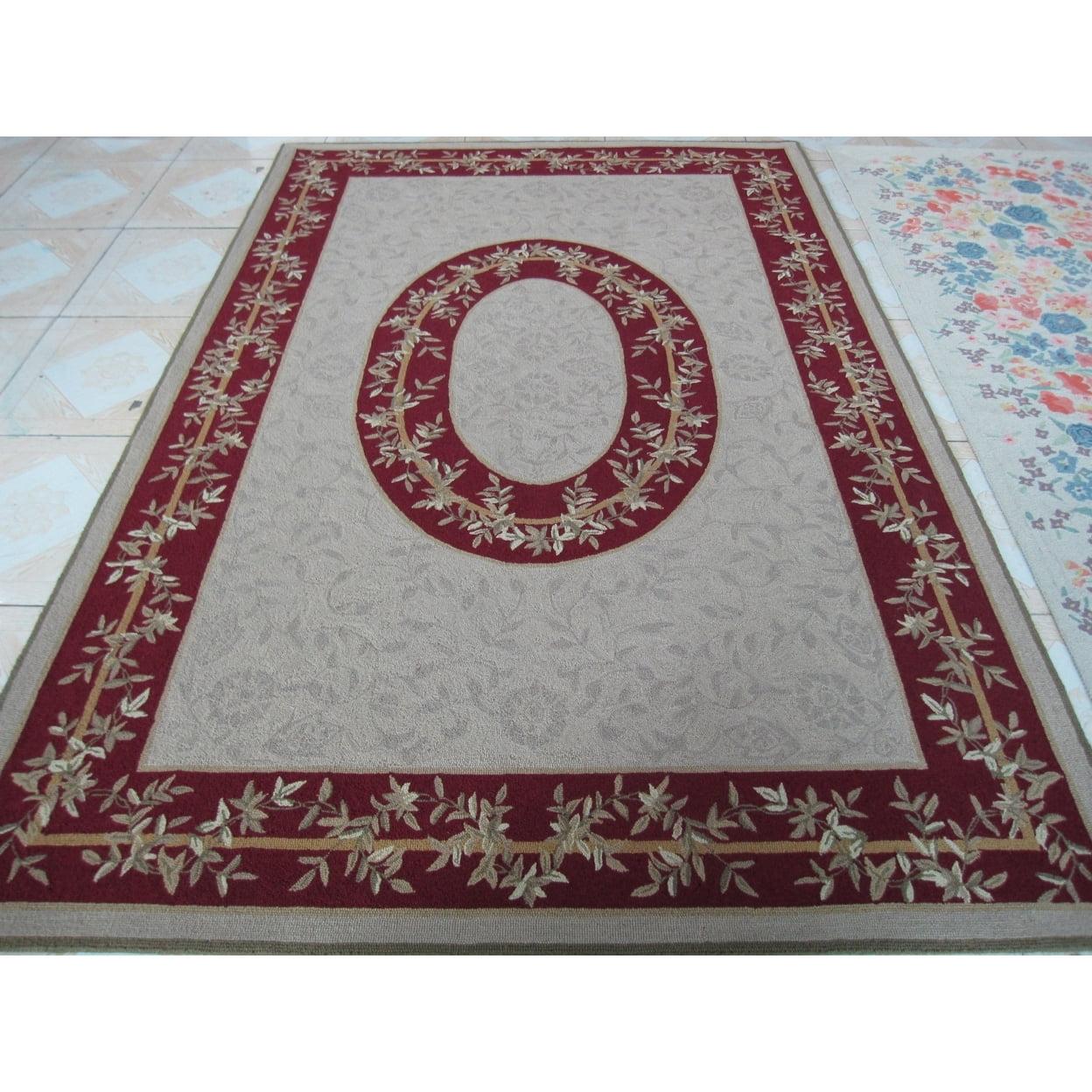 Chelsea HK55 Hand Hooked Area Rug - Ivory/Green - 8'9"x11'9" - Safavieh