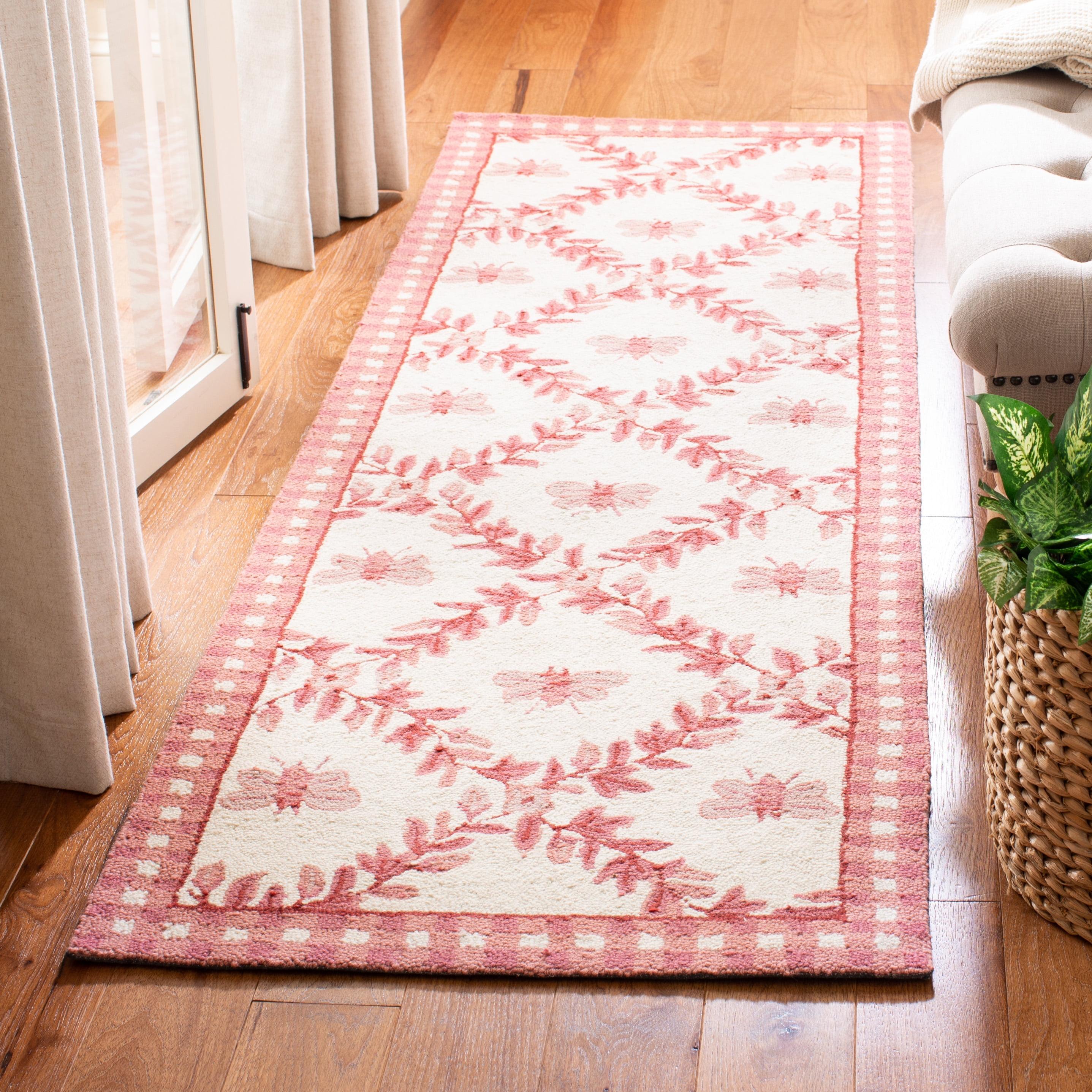 Chelsea HK55 Hand Hooked Runner Rug - Ivory/Rose - 2'6"x10' - Safavieh.